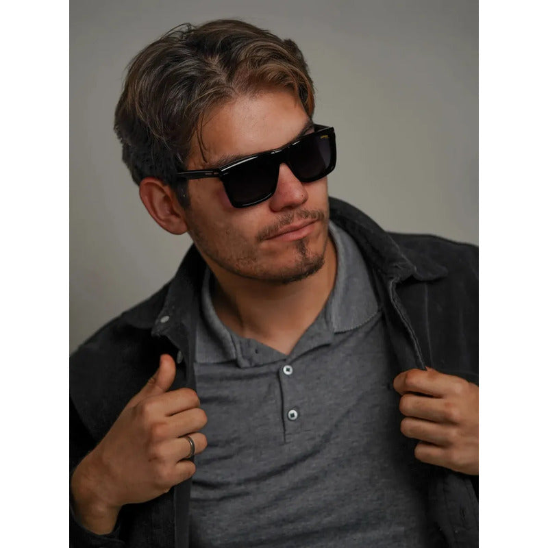 Montura Cuadrada Con Clip Para Hombre Carrera, Talla 57 Havana