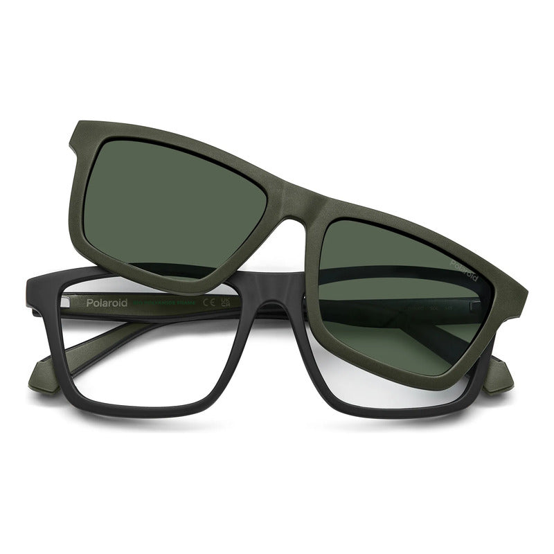 Lentes Oftálmicos Con Clip Polarizado Polaroid Pldd590 3ol16 Negro