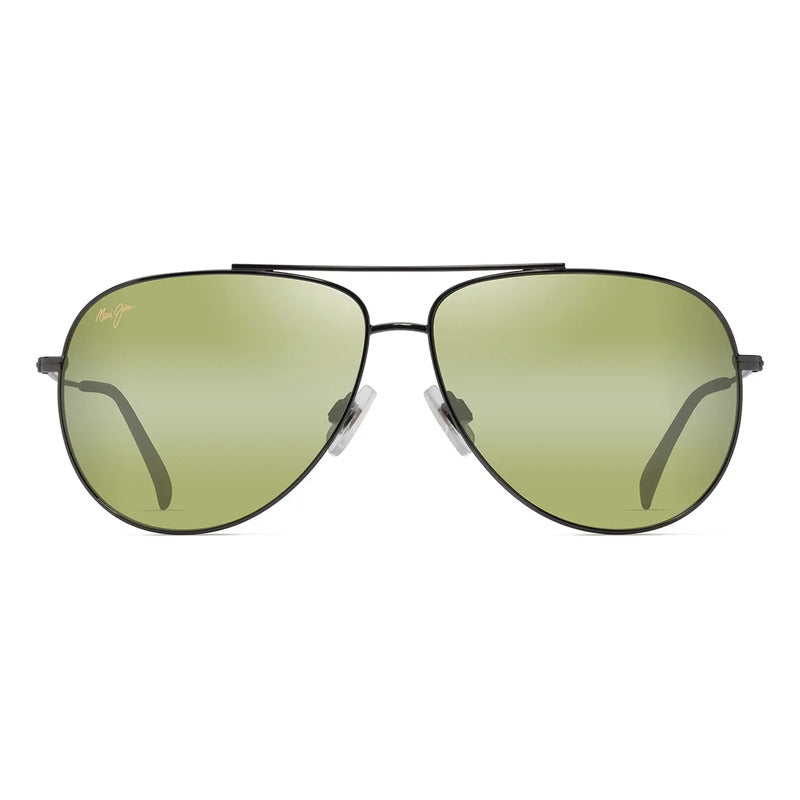 Gafas De Sol Maui Jim Hauoli Xl | Polarizados Uv Ht674-17a Único Verde Claro Negro