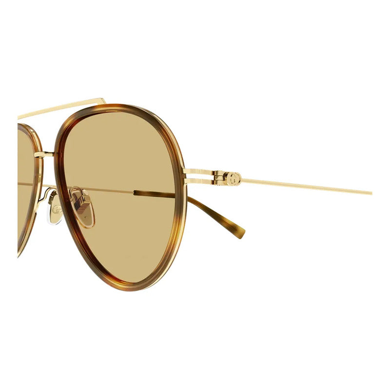 Gafas Sol Gucci Lentes Amarillas Aviador Exclusivos Gg1981s Único Dorado Naranja Claro Marrón Claro