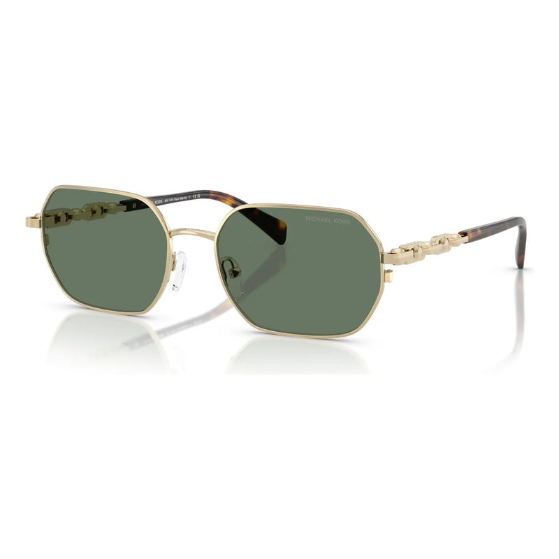 Lentes Mk Michael Kors Nuevo Modelo Retro Mk1165, 10143h Único Dorado Verde Oscuro