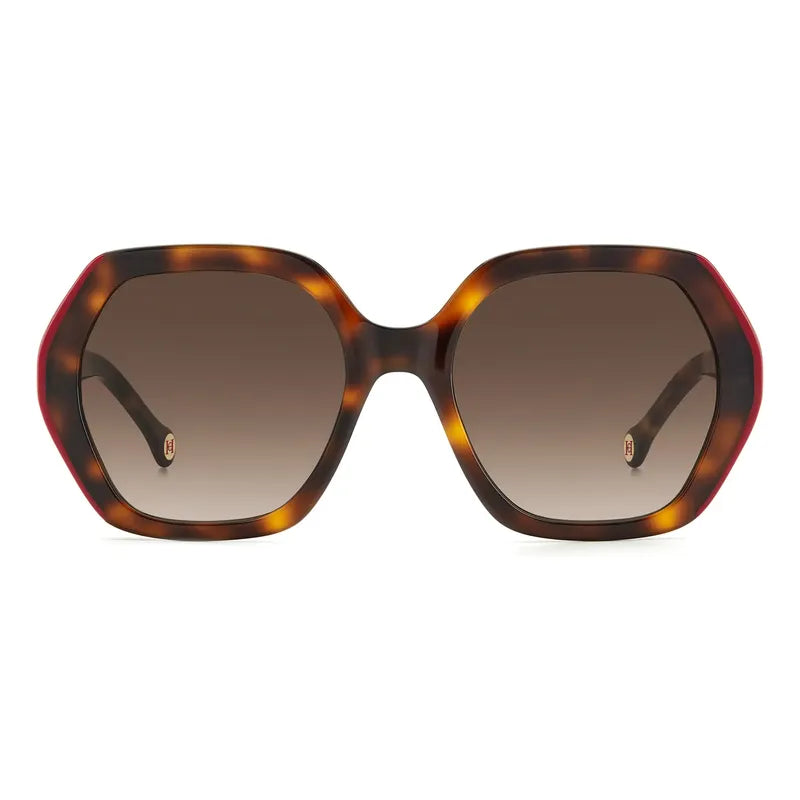 Lentes Ch Carolina Herrera Solares Modelo Retro 0181/s O63ha Único Café Tipo Carey