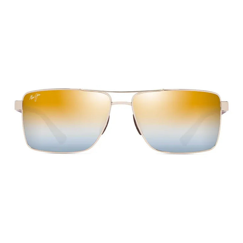Lentes De Sol Maui Jim Italianas De Lujo Cristal Dgs621-16 Único Dorado Dorado Oscuro Marrón Oscuro