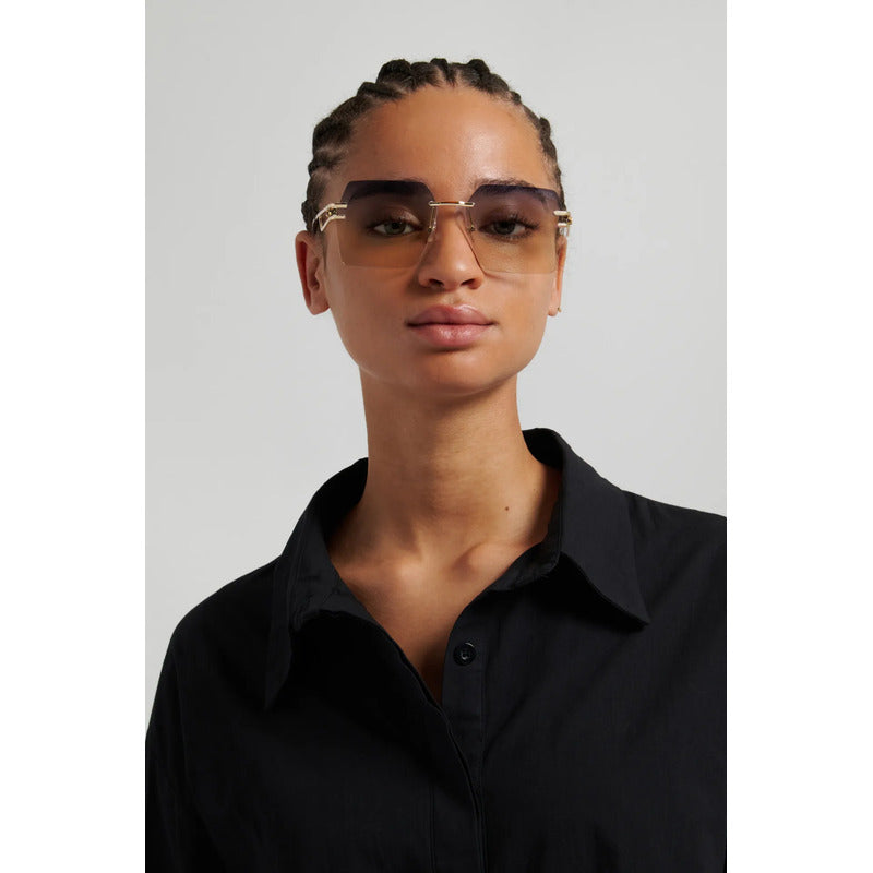 Gafas Carrera Dama Blue Block Montura Al Aire Nuevo Mod 3102 Único Dorado Azul Claro