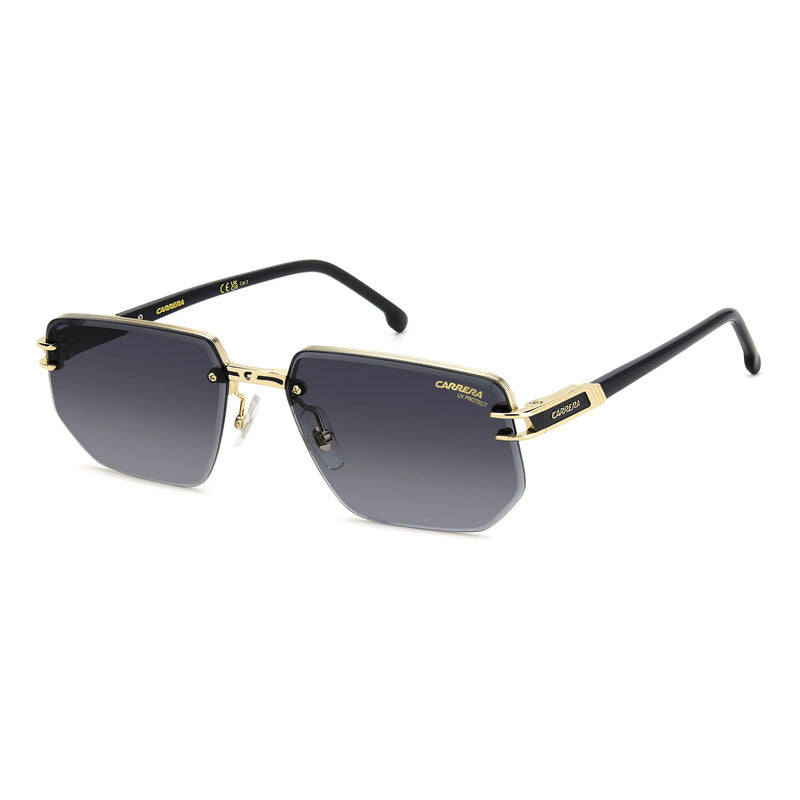 Lentes Carrera Solar Diseño Icónico Con Logo C Frontal 1070s Único Dorado Negro