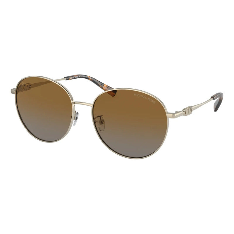 Lentes Mk Mujer Originales Polarizados Redondo Mk1119 1014t5 Único Café Dorado