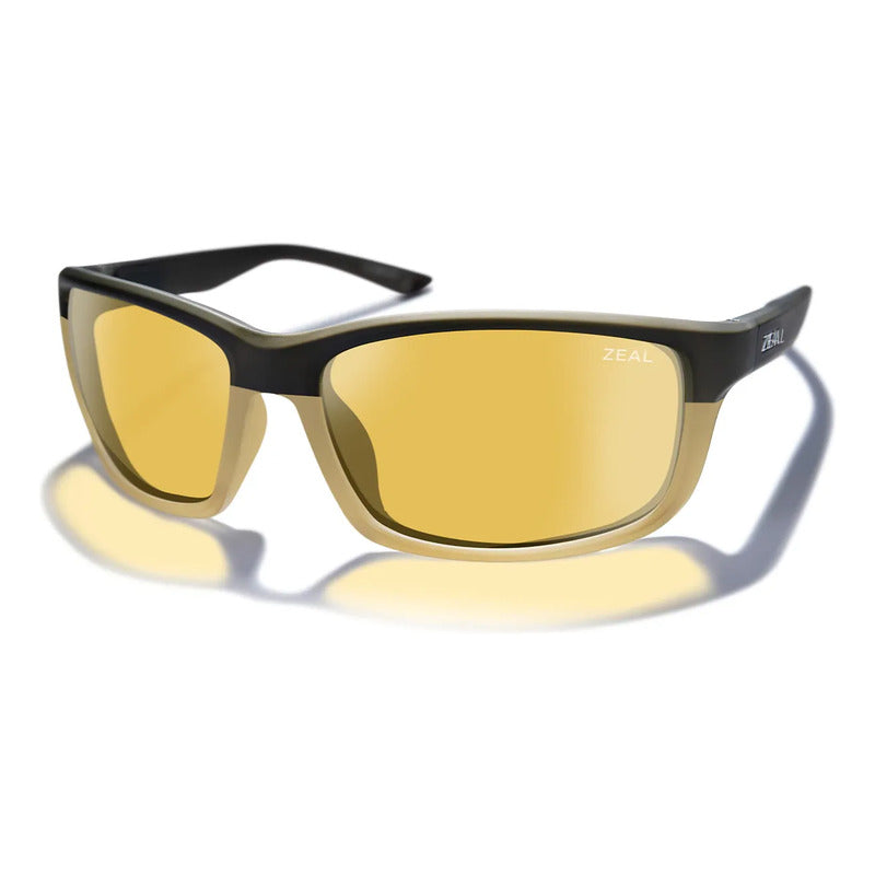 Anteojos De Sol Fotopolarizados Zeal Herencia Maui Jim 12819 Único Negro Amarillo