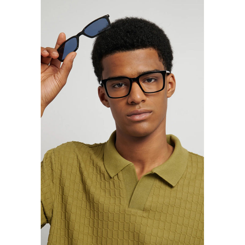 Lentes Para Graduar Con Clip Polarizado Hombre D604/c, 80719 Negro