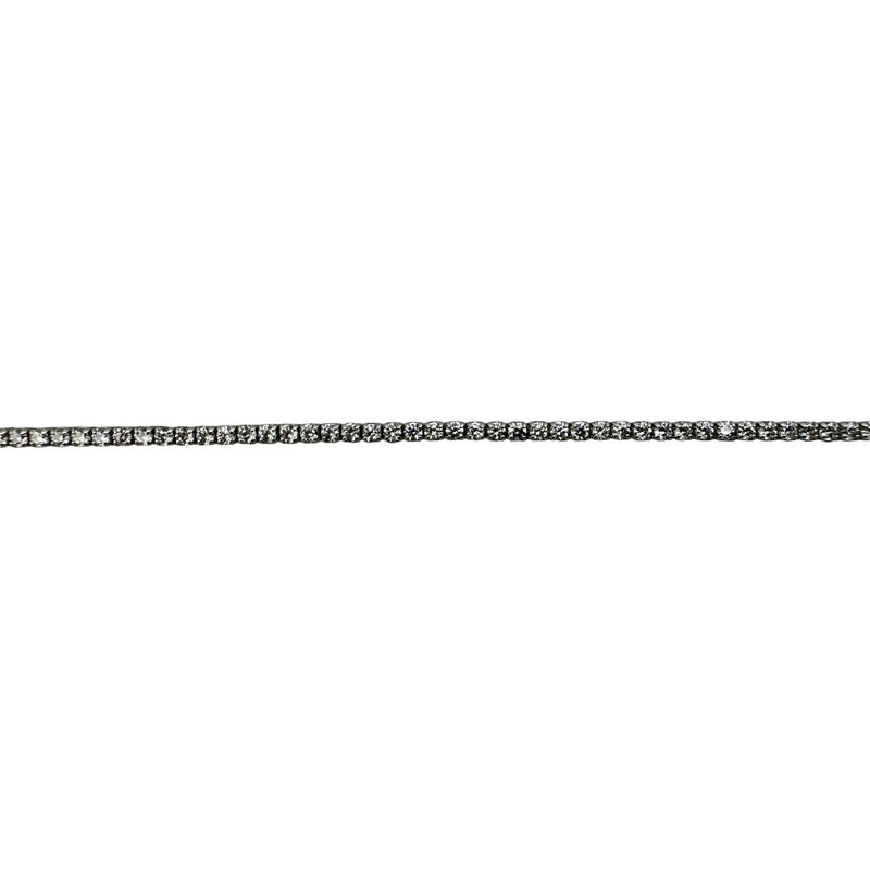 Tobillera Plata 925 Delgada Elegante Incrustaciones Zirconia Plateado 5.8 Cm 25 Cm