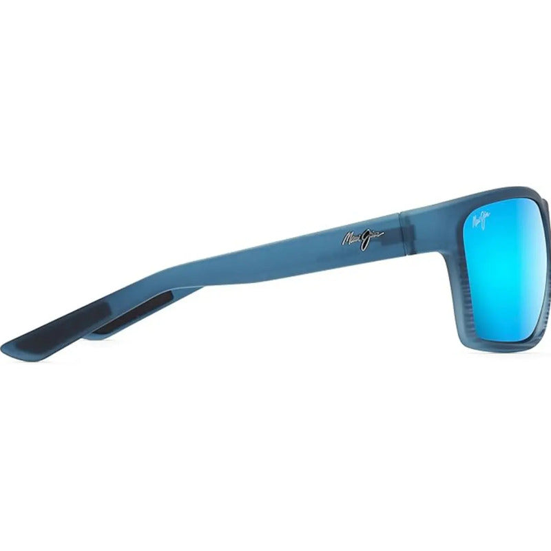 Gafas De Sol Polarizadas Alenuihaha De Maui Jim Para Hombres Y Mujeres - Color Rayas Negras Azules/polarizado Blue Hawaii Rectangular