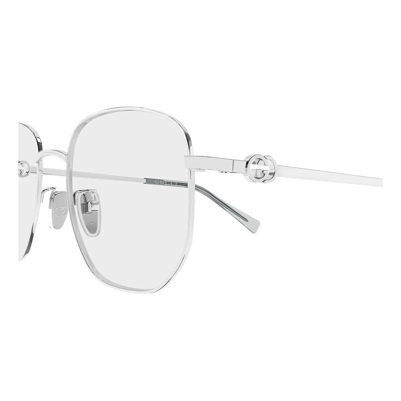 Armazon Gucci Oftalmico Plata Metal Mujer Original Gg2146o Plateado