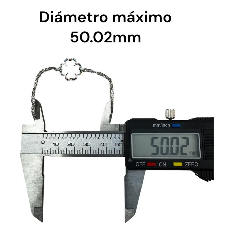 Pulsera De Plata 925 Dama Incrustaciones De Zirconia Modelo1 Plateado 5 Cm 18 Cm