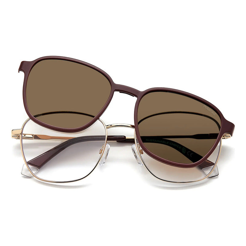 Lentes Graduables Clip Polarizado Polaroid Pld6205/cs Noasp Terracota