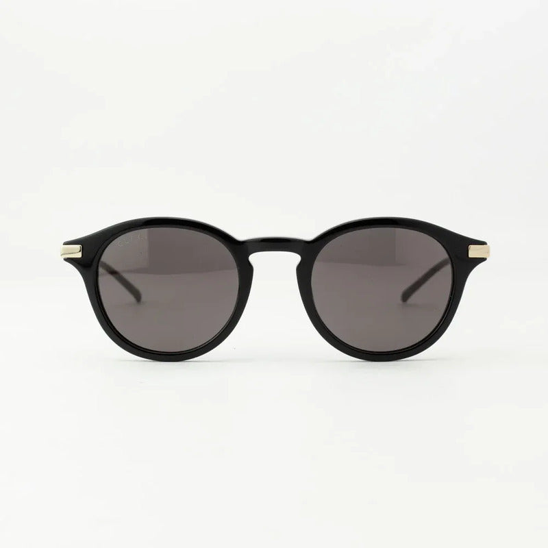 Lentes De Sol Gucci Redondos Lujo Unisex Originales Gg1890s Único Negro Dorado