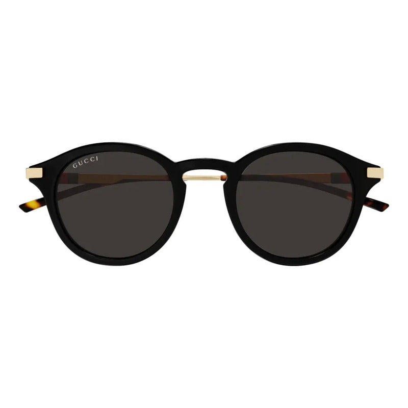 Lentes De Sol Gucci Redondos Lujo Unisex Originales Gg1890s Único Negro Dorado