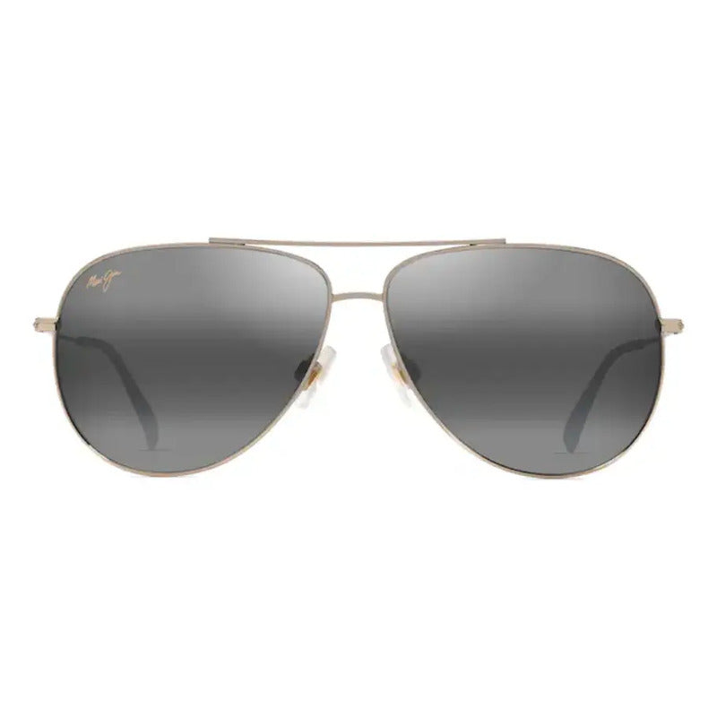 Lentes Maui Jim Metálicos Gota Grande Mj674-16a Hauoli Xl Único Negro Dorado Suave Oro Suave
