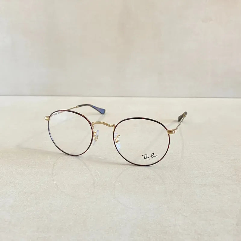 Armazón Ray-ban Redondo Metálico Progresivos Ok Rx3447v 3188 Habana/dorado- Mate