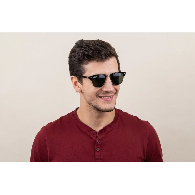 Lentes Clubmaster Ray Ban Polarizados Cristal Rb3016, 901/58 Único Green Polished Black