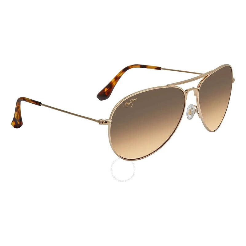 Lentes De Sol Maui Jim Mavericks Dorados Nuevos Mjhs264-16 Único Dorado/bronce (gold/hcl Bronze Polarized) Café Dorado
