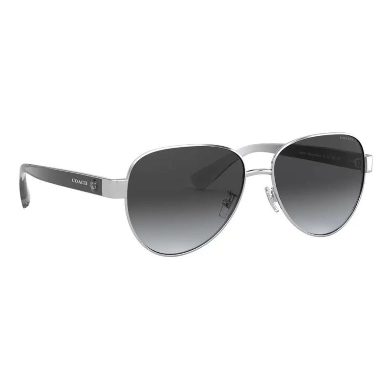 Lentes De Sol Polarizados Dama Coach Originales 9001t3hc7111 Único Negro Plata