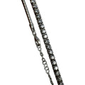 Tobillera Plata 925 Delgada Elegante Incrustaciones Zirconia Plateado 5.8 Cm 25 Cm