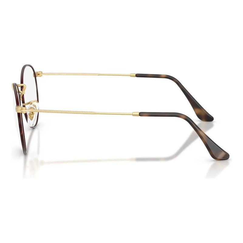 Armazón Ray-ban Redondo Metálico Progresivos Ok Rx3447v 3188 Habana/dorado- Mate