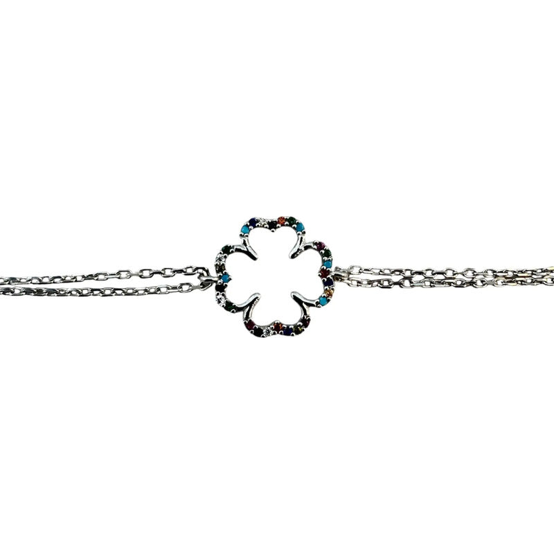Pulsera De Plata 925 Dama Incrustaciones De Zirconia Modelo1 Plateado 5 Cm 18 Cm