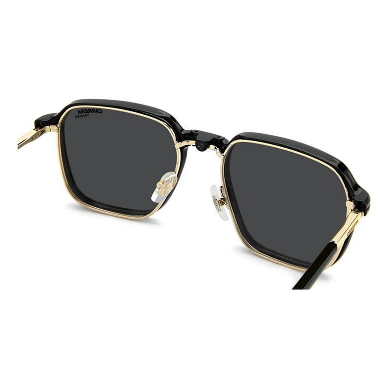 Montura Carrera Cuadrada Con Clip Plegable Polarizado Ca 388 Dorado
