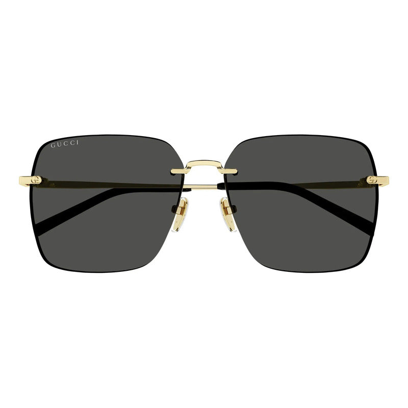 Gafas Sol Gucci Mujer Exclusivo Diseño Al Aire Metal Gg1955s Único Dorado Negro