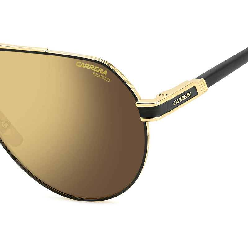 Lentes Carrera Piloto Espejeados Polarizados 1067/s, I46yl Único Dorado Negro