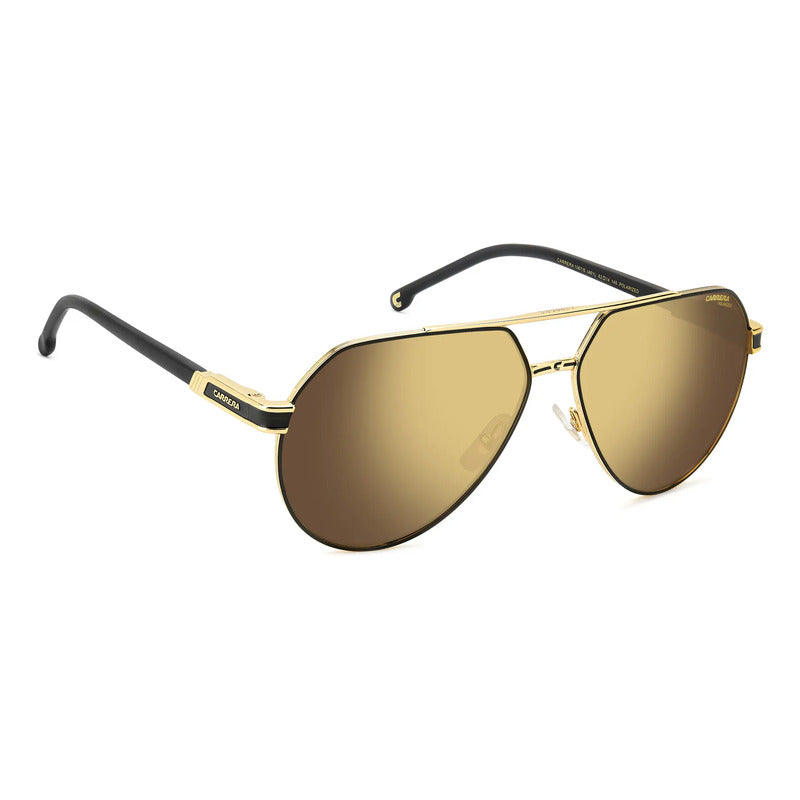 Lentes Carrera Piloto Espejeados Polarizados 1067/s, I46yl Único Dorado Negro