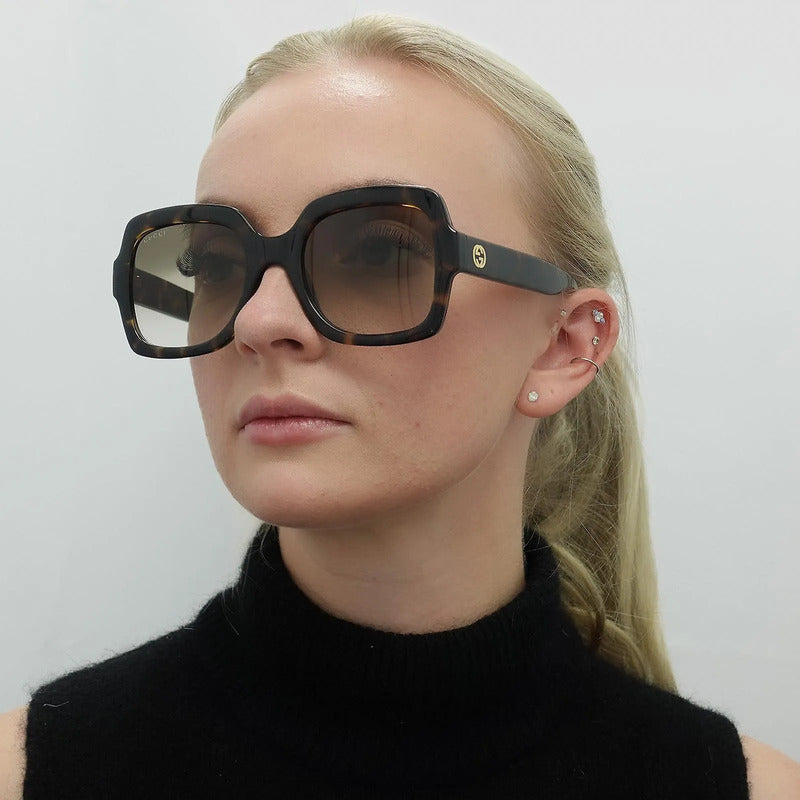 Lentes De Sol Gucci Damas Lujo Italiano Femenino Gg1337s Único Marrón Marrón Claro