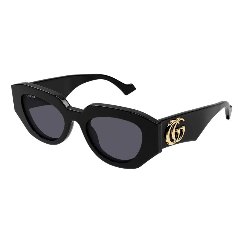 Lentes De Sol Gucci Italiano Negro Lujo Exclusivo Gg1421 001 Único Negro