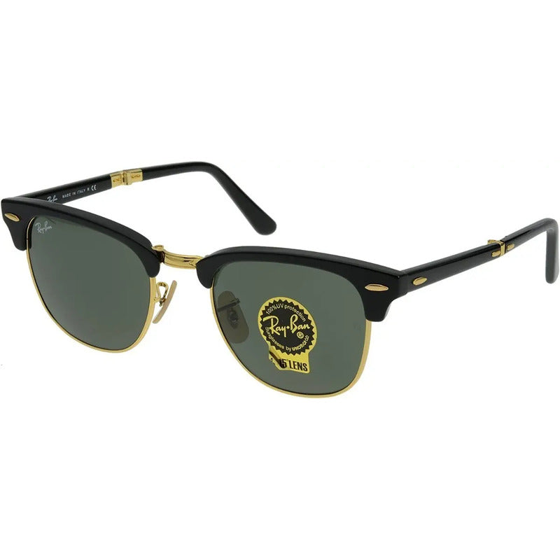 Lentes De Sol Ray Ban Folding Doblables Nuevos Rb2176, 901 Único Verde Oscuro Negro Con Dorado