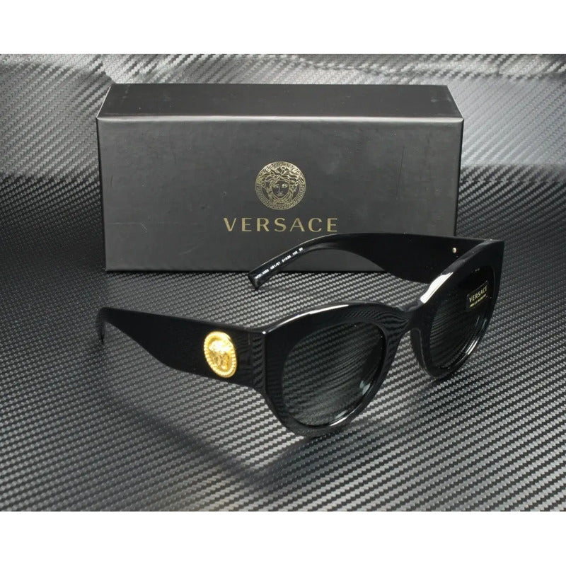 Lentes Versace Solares Originales Y Nuevos Gb1/87ve4353 Único Negro