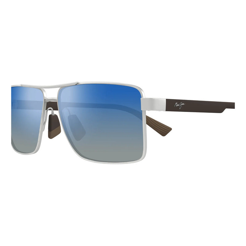 Gafas Maui Jim Lujo Italiano Lentes De Cristal Dbs621-17 Único Plateado Azul Acero Negro