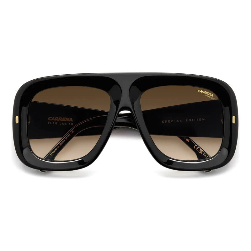 Lentes De Sol Carrera Originales Exclusivos Flaglab 18 2m2 Black Gold Marrón Claro Negro