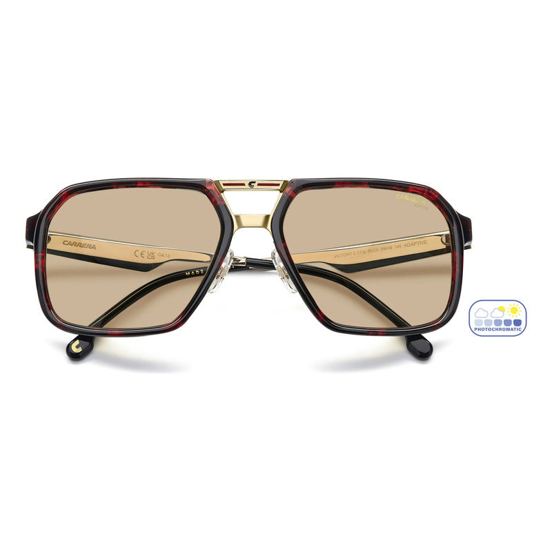 Lentes Carrera Hechos En Italia Fotocromáticos Victory C 27s Único Marrón Amarillo Dorado