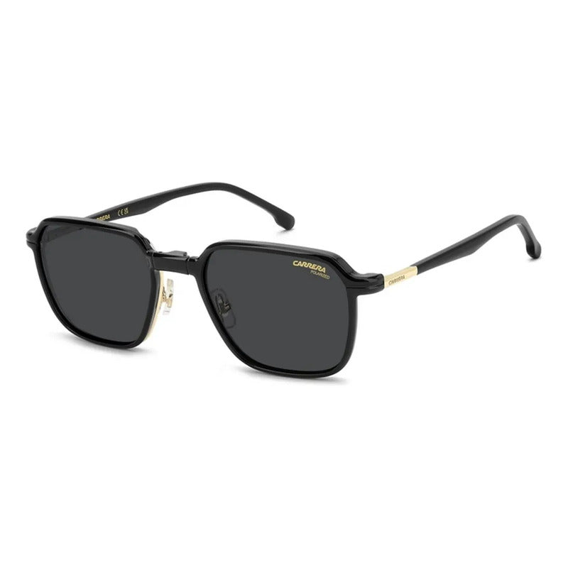 Montura Carrera Cuadrada Con Clip Plegable Polarizado Ca 388 Dorado
