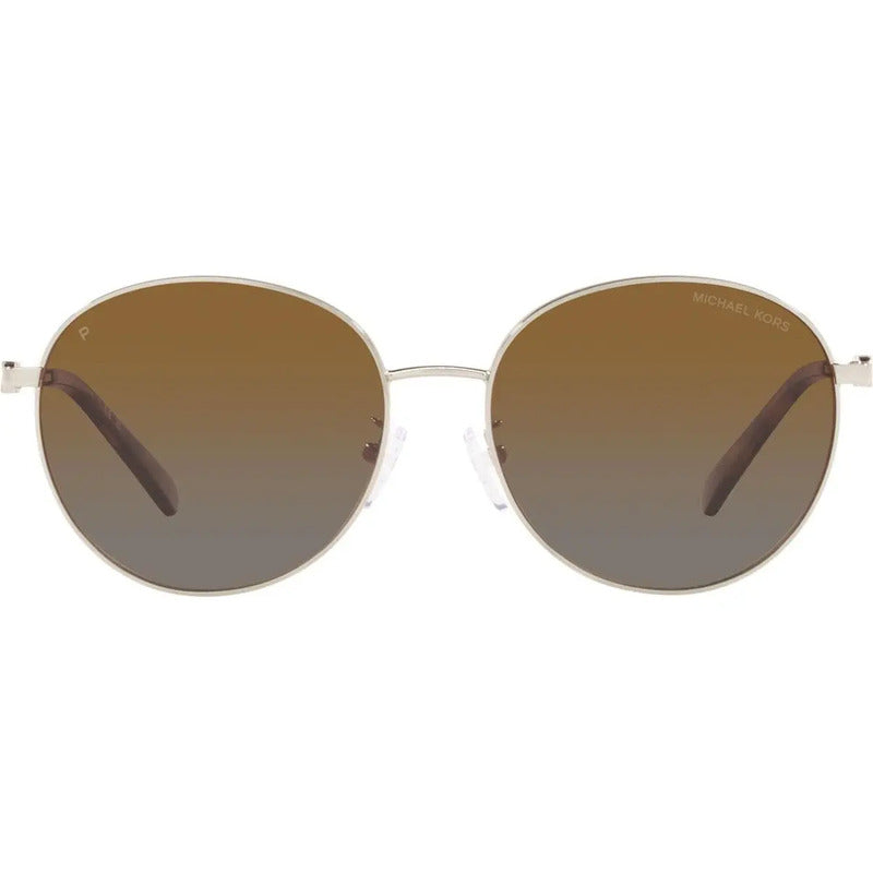 Lentes Mk Mujer Originales Polarizados Redondo Mk1119 1014t5 Único Café Dorado