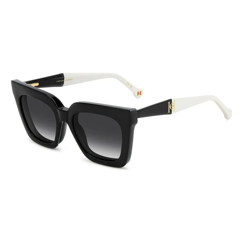 Marco Negro Con Clip Carolina Herrera Her0376/c 80s-52 52 Negro