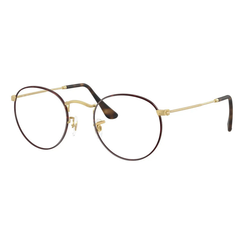 Armazón Ray-ban Redondo Metálico Progresivos Ok Rx3447v 3188 Habana/dorado- Mate