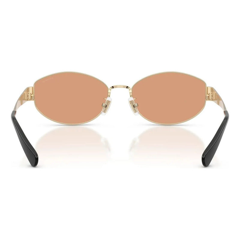 Lentes Coach Metal Dorado Mica Semitransparente Hc7192d Único Dorado Caqui