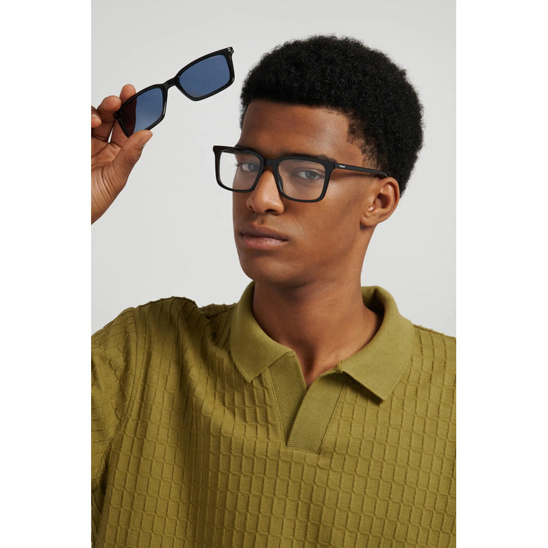 Lentes Para Graduar Con Clip Polarizado Hombre D604/c, 80719 Negro