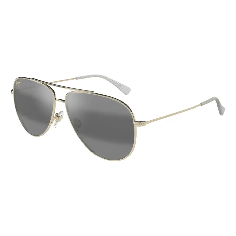 Lentes Maui Jim Metálicos Gota Grande Mj674-16a Hauoli Xl Único Negro Dorado Suave Oro Suave