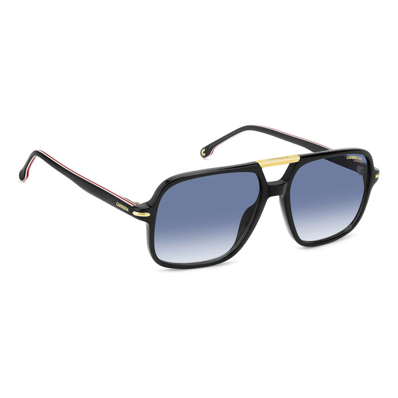 Lentes Carrera Solar Degradado Diseño Piloto Vintage 350s Único Negro Azul Acero