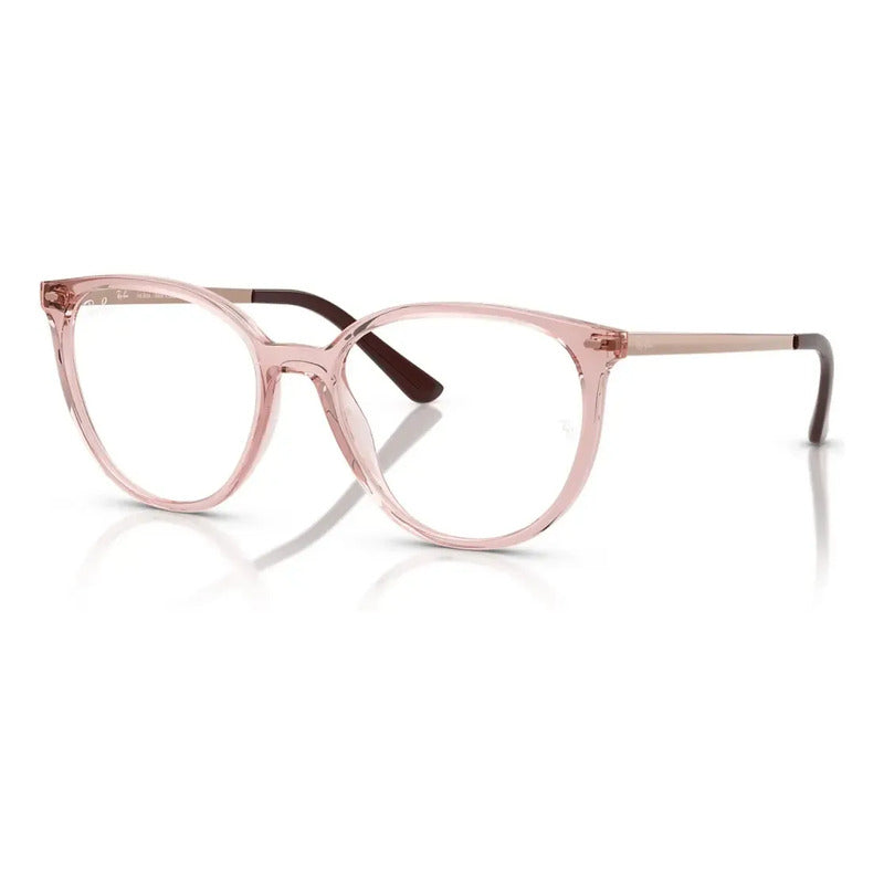 Montura Femenina Ray Ban Grade Rb7246l 5935 53, Original Rosa Translúcido, Brillante Rosa Translúcido- Brillo