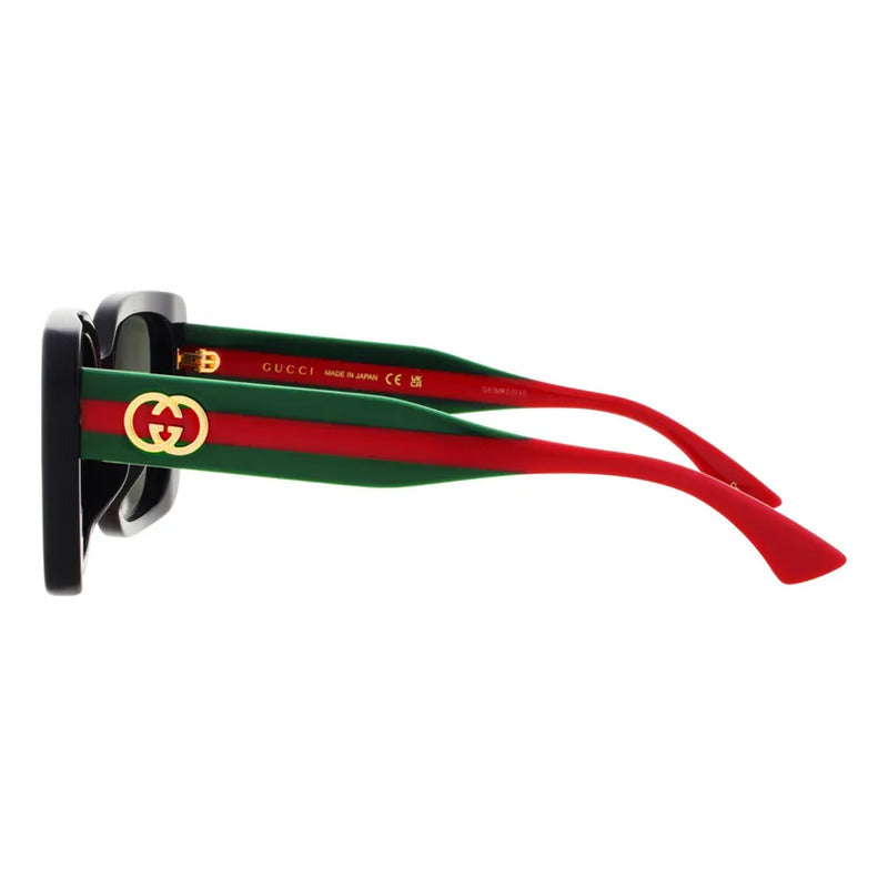 Gafas Sol Gucci Mujer Exclusivo Diseño Oversize Negro Gg2118 Único Negro Verde/con Rojo