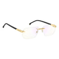 Armazón Carrera 1142 Rectangular Para Hombre, En Metal Dorado