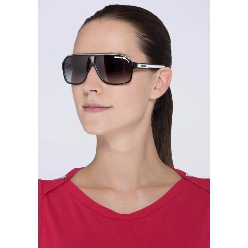 Anteojos De Sol Polarizados Carrera Grand Prix 2 Talle Mediana Armazón Negro/cristal Y Lente Gris Negro/blanco